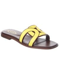Tod's - Logo Leather Sandal - Lyst