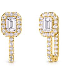 Lab Grown Diamonds - 18K Vermeil 3.19 Ct. Tw. Lab-Grown Diamond Hoop Earrings - Lyst