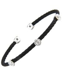 Diamond Select Cuts - 14K & Stainless Steel 0.03 Ct. Tw. Diamond Bangle Bracelet - Lyst