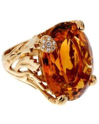 Dior - Dior 18K 44.62 Ct. Tw. Diamond & Citrine Cocktail Ring (Authentic Pre-Owned) - Lyst