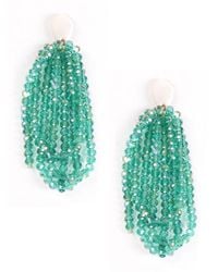 Eye Candy LA - Shirley Green Bead Drop Earring - Lyst
