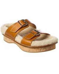 Chloé - Marah Leather & Shearling Sandal - Lyst