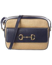 Gucci - Horsebit 1955 Small Canvas & Leather Shoulder Bag - Lyst