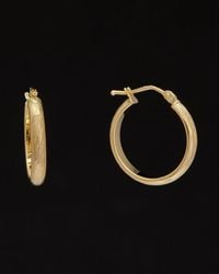 Italian Gold - 14k Brushed Hoops - Lyst