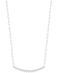 Glaze Jewelry - Silver Cz Large Bar Necklace - Lyst
