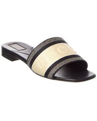 Gucci - Web Canvas & Leather Sandal - Lyst