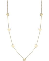 Italian Gold - 14K Butterfly Station Necklace - Lyst