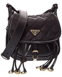 Prada - Corsaire Quilted Tessuto & Leather Shoulder Bag - Lyst