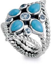 Samuel B. - Silver 1.85 Ct. Tw. Gemstone Twisted Cable Ring - Lyst