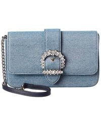 Jimmy Choo - Cheri Denim Wallet On Chain - Lyst