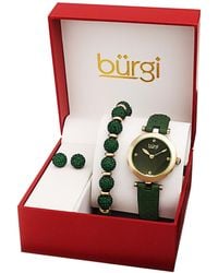 Burgi - Burgi Leather Diamond Watch - Lyst