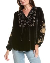 Johnny Was - Velvet Prairie Silk-Blend Blouse - Lyst