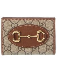 Gucci - Horsebit 1955 GG Supreme Canvas & Leather Card Case - Lyst