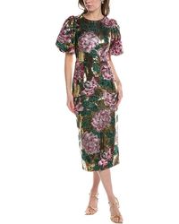 Marchesa - Sequined Midi Dress - Lyst