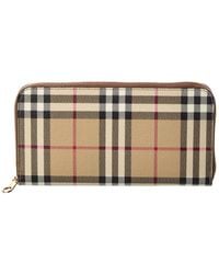 Burberry - Check E-Canvas Zip Around Wallet - Lyst
