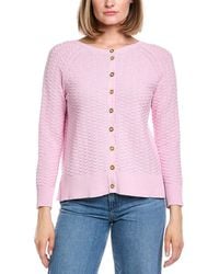 Hannah Rose - Button Arrow Stitch Reversible Cashmere-Blend Cardigan - Lyst