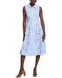 Gracia - Lace Detail Sleeve Button Down A-Line Dress - Lyst