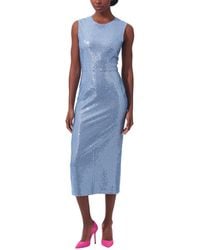 Carolina Herrera - Embellished Crewneck Midi Dress - Lyst