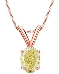 Amairah - 14K Rose 2.00 Ct. Tw. Lab-Grown Diamond Solitaire Pendant Necklace - Lyst