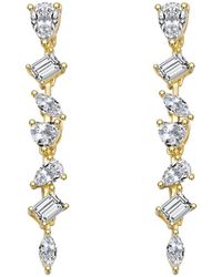 Genevive Jewelry - 14K Diamond Cz Dangle Earrings - Lyst