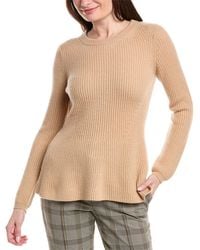 Tahari - Peplum Cashmere Sweater - Lyst