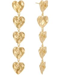 Oscar de la Renta - 14K Cruched Heart Earrings - Lyst