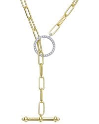 Rachel Glauber - 14K Plated Cz Pendant Necklace - Lyst