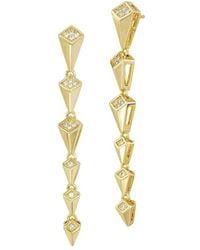 Savvy Cie - 14K Plated Cz Drop Earrings - Lyst