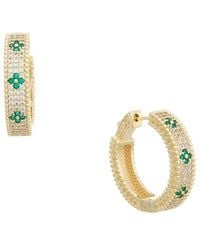 Juvell - 18K Plated Cz Hoop Earrings - Lyst