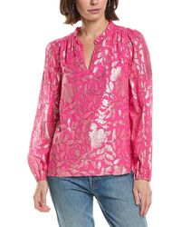 Lilly Pulitzer - Giana Silk-Blend Top - Lyst
