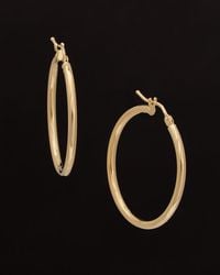 Italian Gold - 14K Polished Hoops - Lyst