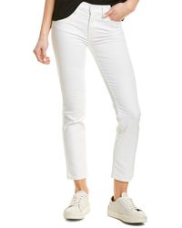Tory Burch - Sandy Superstone Washed White Cropped Straight Leg Jean - Lyst