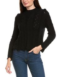 Kier + J - Kier + J Fancy Stitch Mock Neck Wool & Cashmere-Blend Sweater - Lyst