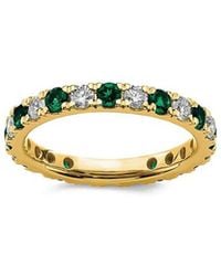 Lab Grown Gemstones - 14K 1.75 Ct. Tw. Lab-Grown Diamond & Lab-Grown Emerald Eternity Ring - Lyst