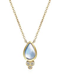 Kai Fine Jewelry - 14K 0.84 Ct. Tw. Diamond & Moonstone Necklace - Lyst