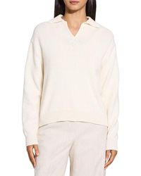 Theory - Boucle Boy Wool-Blend Polo Sweater - Lyst