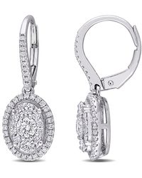 Rina Limor - 10k 0.98 Ct. Tw. Diamond Halo Earrings - Lyst