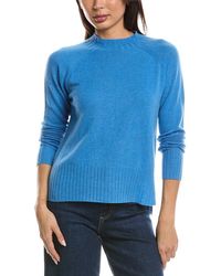 Forte - Hi Low Rib Trim Funnel Neck Cashmere Sweater - Lyst