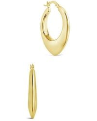 Sterling Forever - 14k Plated Graduated Teardrop Tube Hoops - Lyst