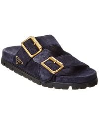 Prada - Suede Strap Sandal - Lyst