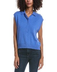 Brodie Cashmere - Collared Detail Tank Top - Lyst