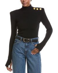 L'Agence - Jennis Mock Neck Knit Bodysuit - Lyst