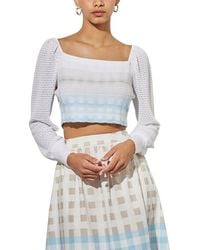 Ming Wang - Bishop Sleeve Crop Top - Lyst