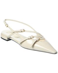 Miu Miu - Logo Patent Slingback Ballerina Flat - Lyst
