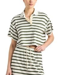 10 Crosby Derek Lam - Indira Striped French Terry Jersey Crop Rugby Top - Lyst