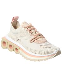 Ferragamo - Nima Leather-Trim Sneaker - Lyst