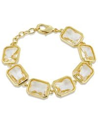 Savvy Cie - 18k Plated Cz Dangle Bracelet - Lyst