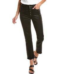 PAIGE - Accent Black Fog Luxe Coating Ultra High Rise Straight Leg Jean - Lyst
