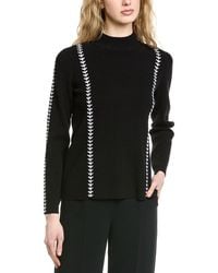 Tahari - Mock Neck Rib Sweater - Lyst