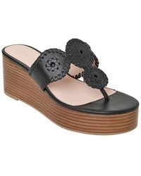 Jack Rogers - Kimberly Mid-Wedge Leather Sandal - Lyst